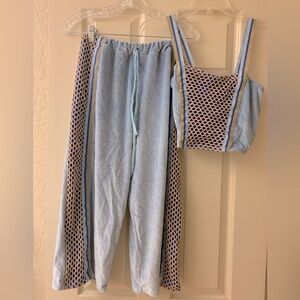 Vintage Sparkly Baby Blue Hip Hop Costume